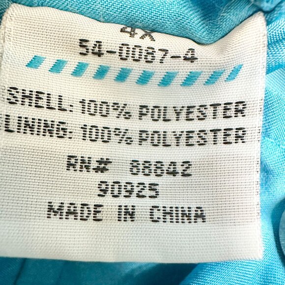 Womens Jacket Size 4X Teal Lightweight Hooded Adjustable Waist Snap Closures - Picture 5 of 7